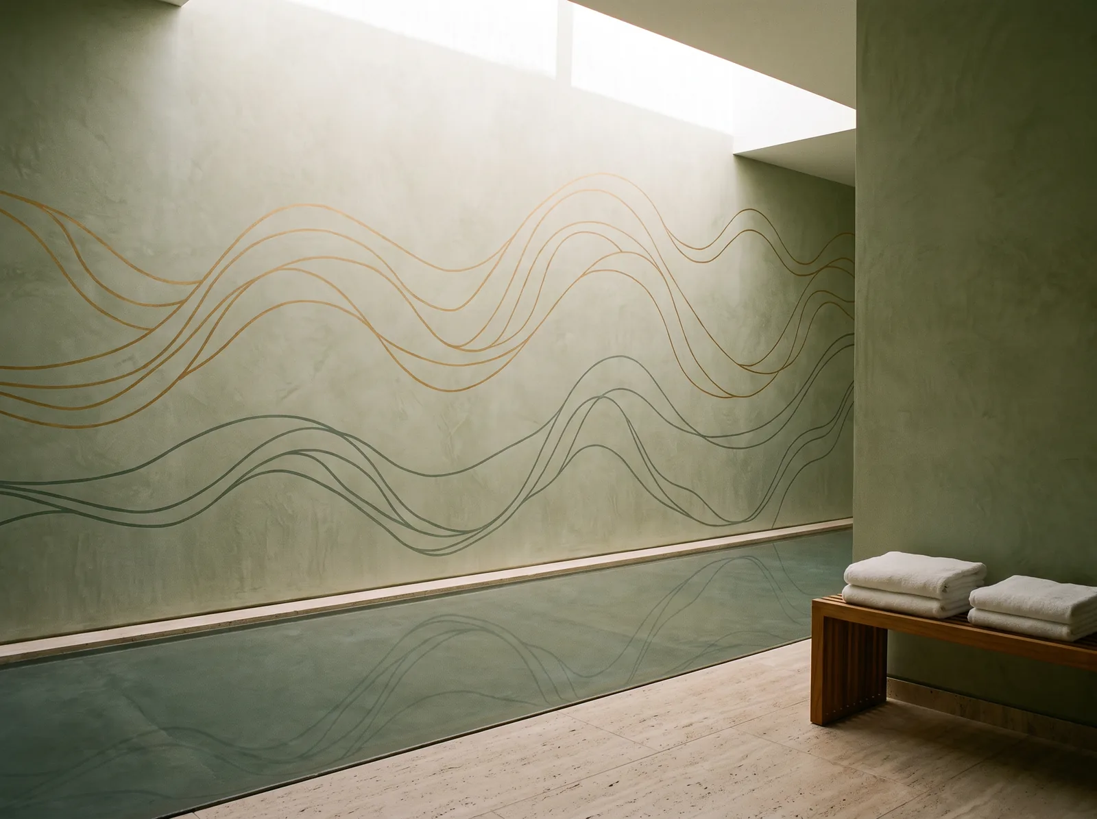 Fresque murale apaisante imprimée dans un espace spa